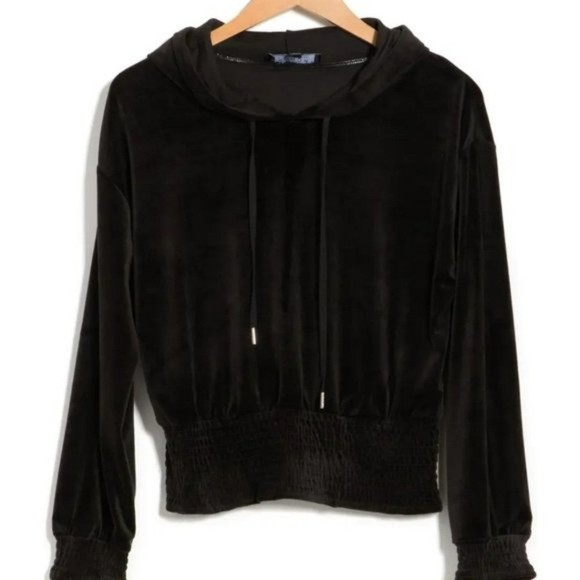Velour Smocked Sweatshirt LAUNDRY BY SHELLI SEGAL NWTS - Picture 1 of 3